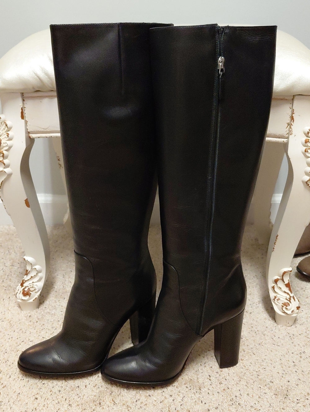 Polo Ralph Lauren Black Leather Boots, Size 8